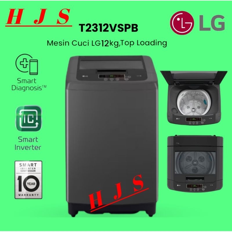 Jual MESIN CUCI LG 12KGT2312VSPB 1 TABUNG TOP LOADING SMART INVERTER