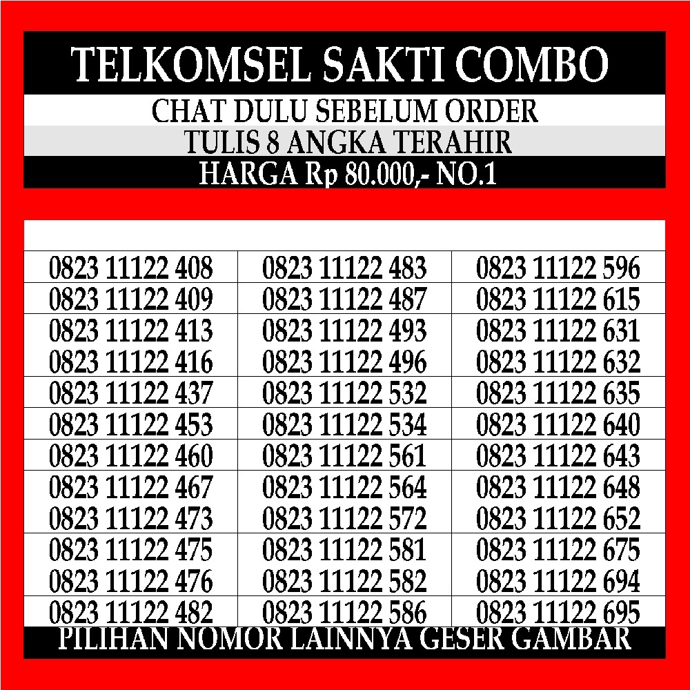 Jual Nomor Cantik Telkomsel Sakti Combo Simpati Loop Kartu As