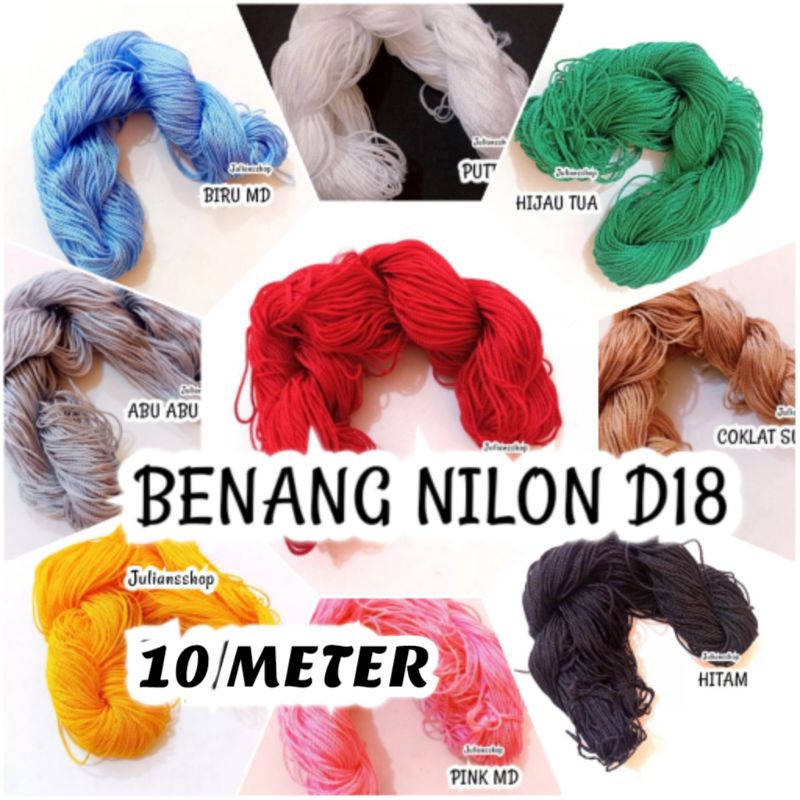 Jual Meter Tali Benang Nilon D Bahan Gelang Dan Tasbih Shopee