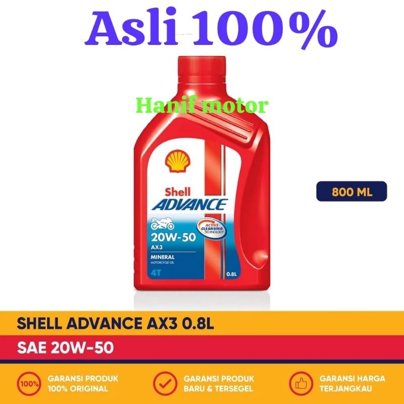 Jual Oli Shell Advance Ax3 4t 20w 50 Asli Shopee Indonesia