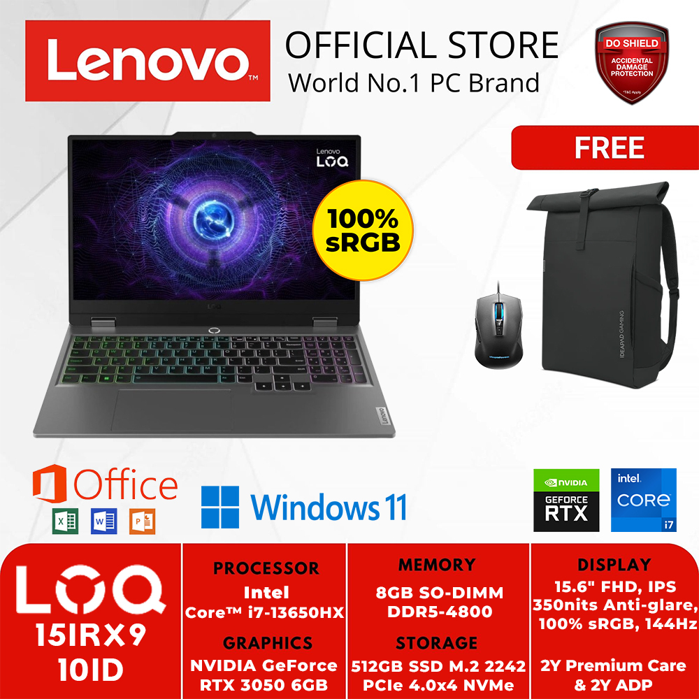 Jual LENOVO LOQ GAMING 15IRX9 10ID GREY CORE I7 13650HX RTX3050 8GB