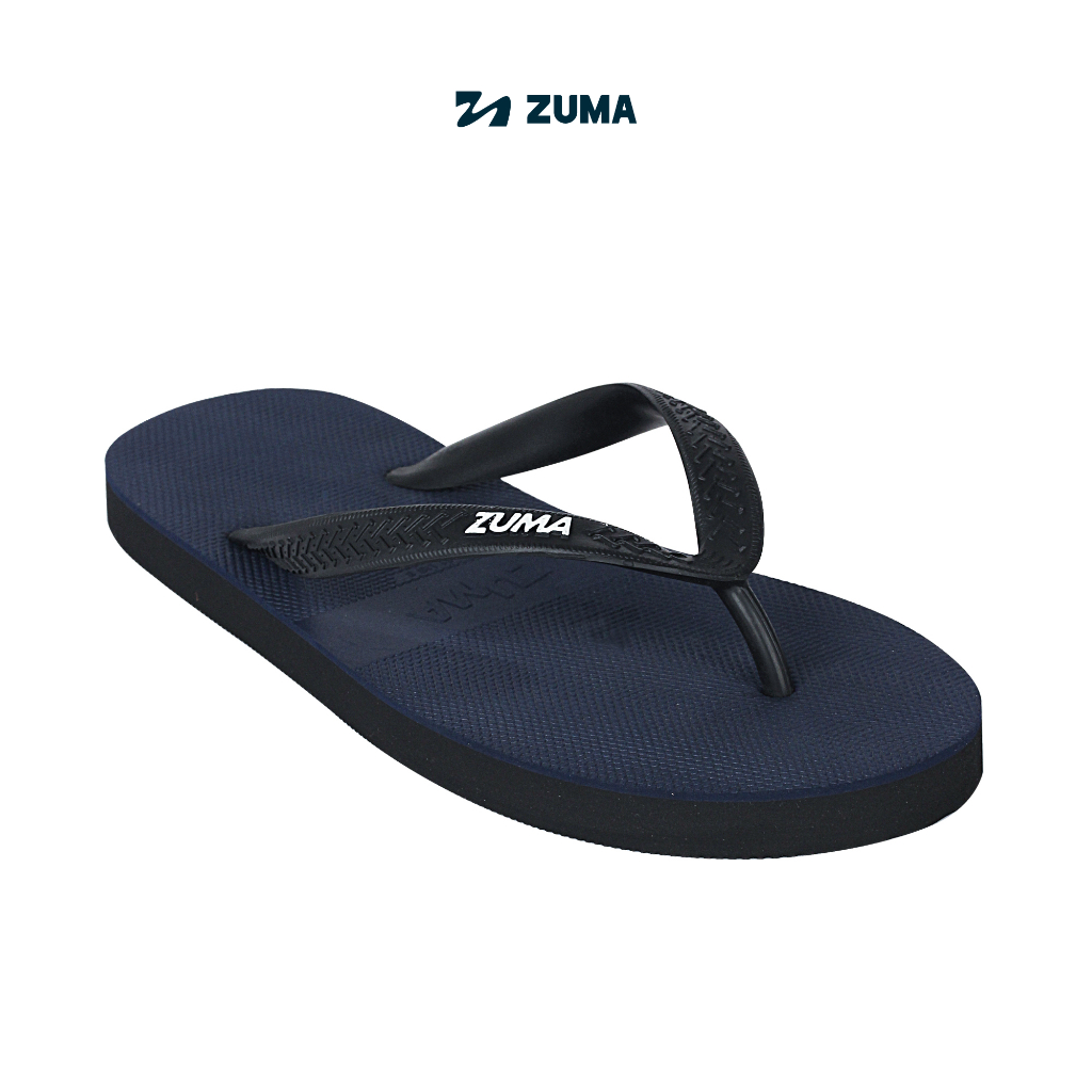 Jual Zuma Men Classic Navy Black Sandal Jepit Pria Karet Polos