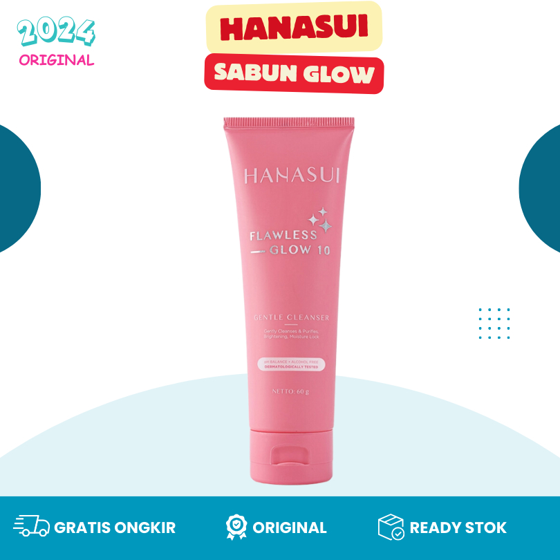 Jual Hanasui Flawless Glow 10 Gentle Cleanser Facial Wash Sabun