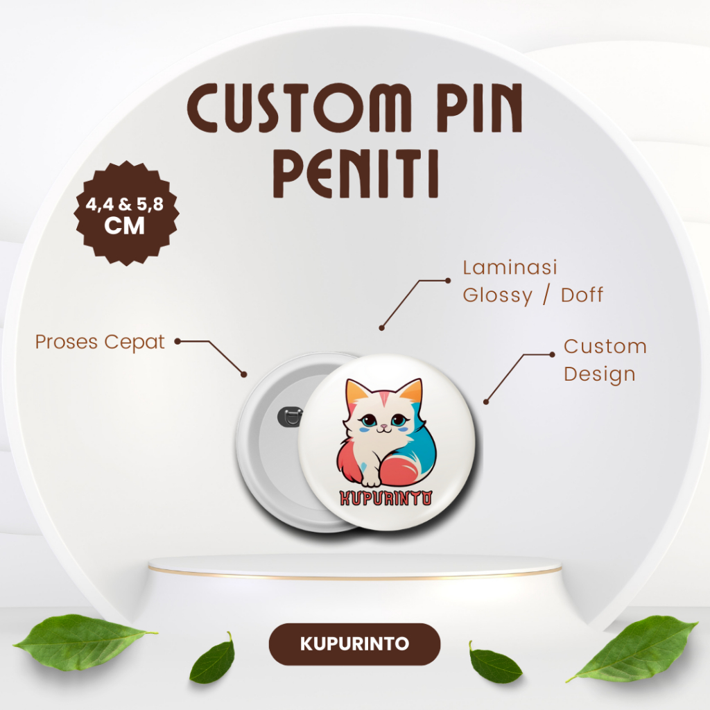 Jual PIN BROSS PENITI BADGE CUSTOM 4 4CM 5 8CM CETAK PIN PENITI