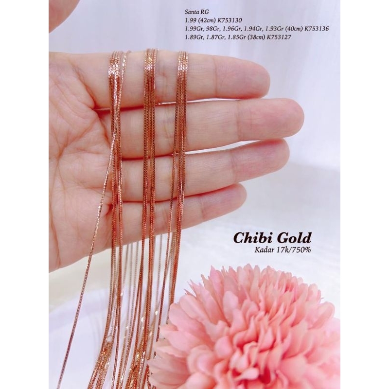 Jual CHIBIGOLD Kalung Santa Rose Gold Emas 750 Kadar 17k Chibi