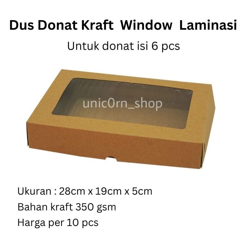 Jual Dus Donat Isi 6 Kraft Window Laminasi 28x19x5cm Isi 10 Pcs