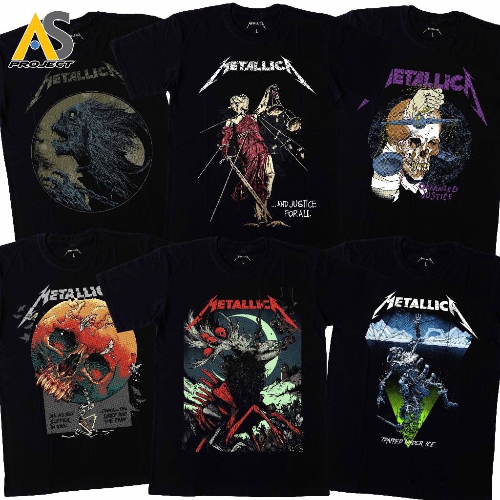 Jual Kaos Band Metallica Compilation 1 Bahan Katun Kaos Pria Kaos