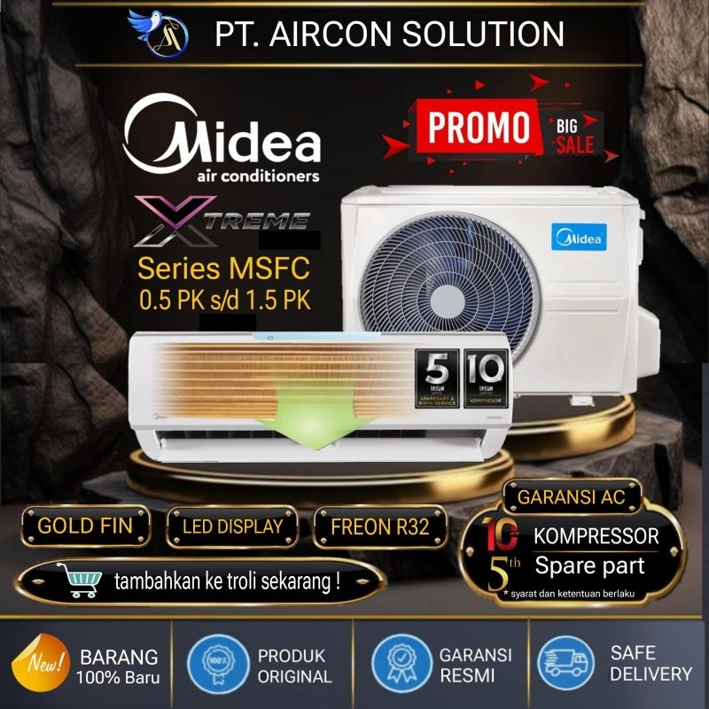 Jual Ac Midea Extrem Pk S D Pk Series Msfc Crn Gold Fin Hemat