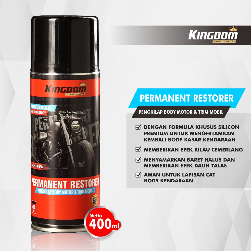 Jual Kingdom Pengkilap Penghitam Body Motor Mobil Permanen Restorer