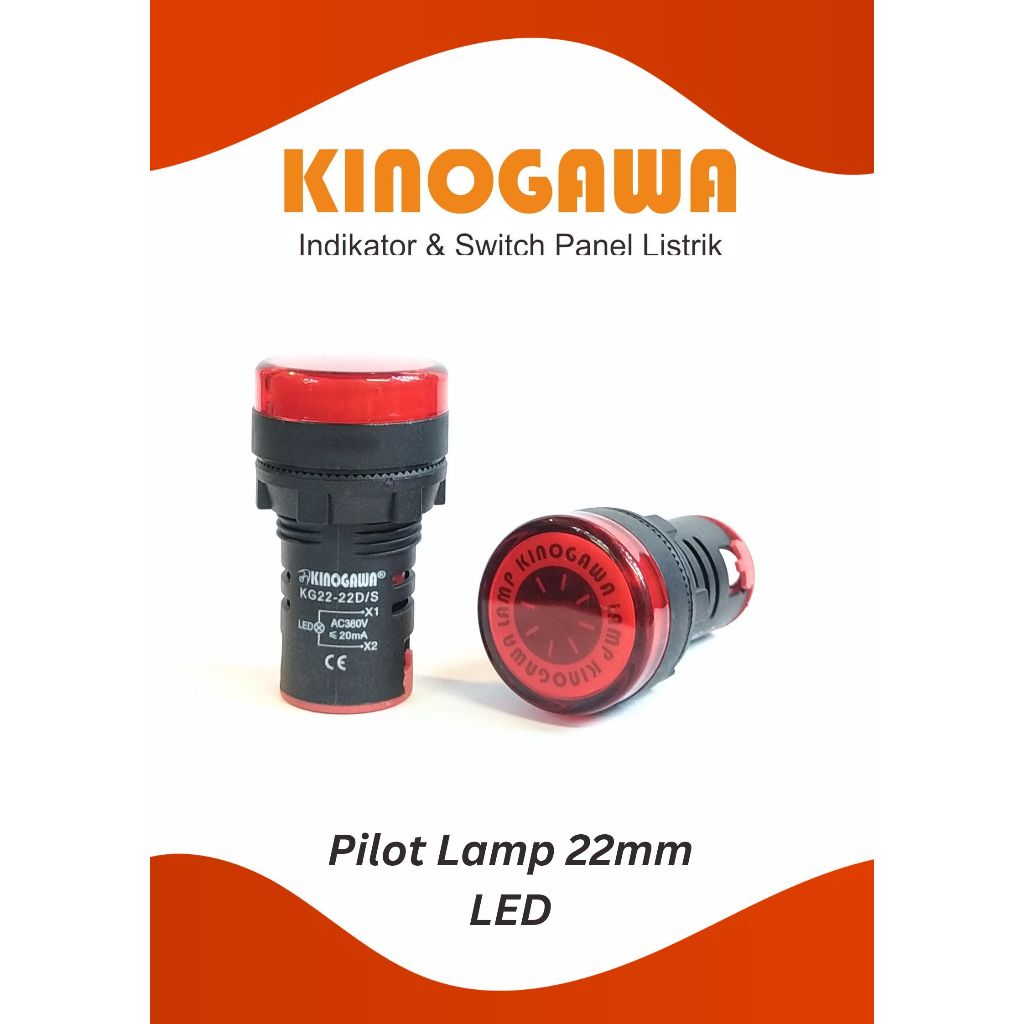 Jual Pilot Lamp 22mm 380V RED Lampu Indikator AD22 380v Merah