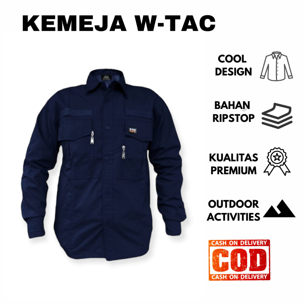 Jual Kemeja Tactical W Tac Pdl Tangan Panjang Bahan Ripstop Premium