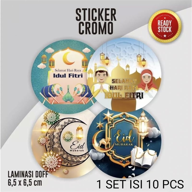 Jual Stiker Toples Lebaran Sticker Idul Fitri Hampers Lebran Isi 10