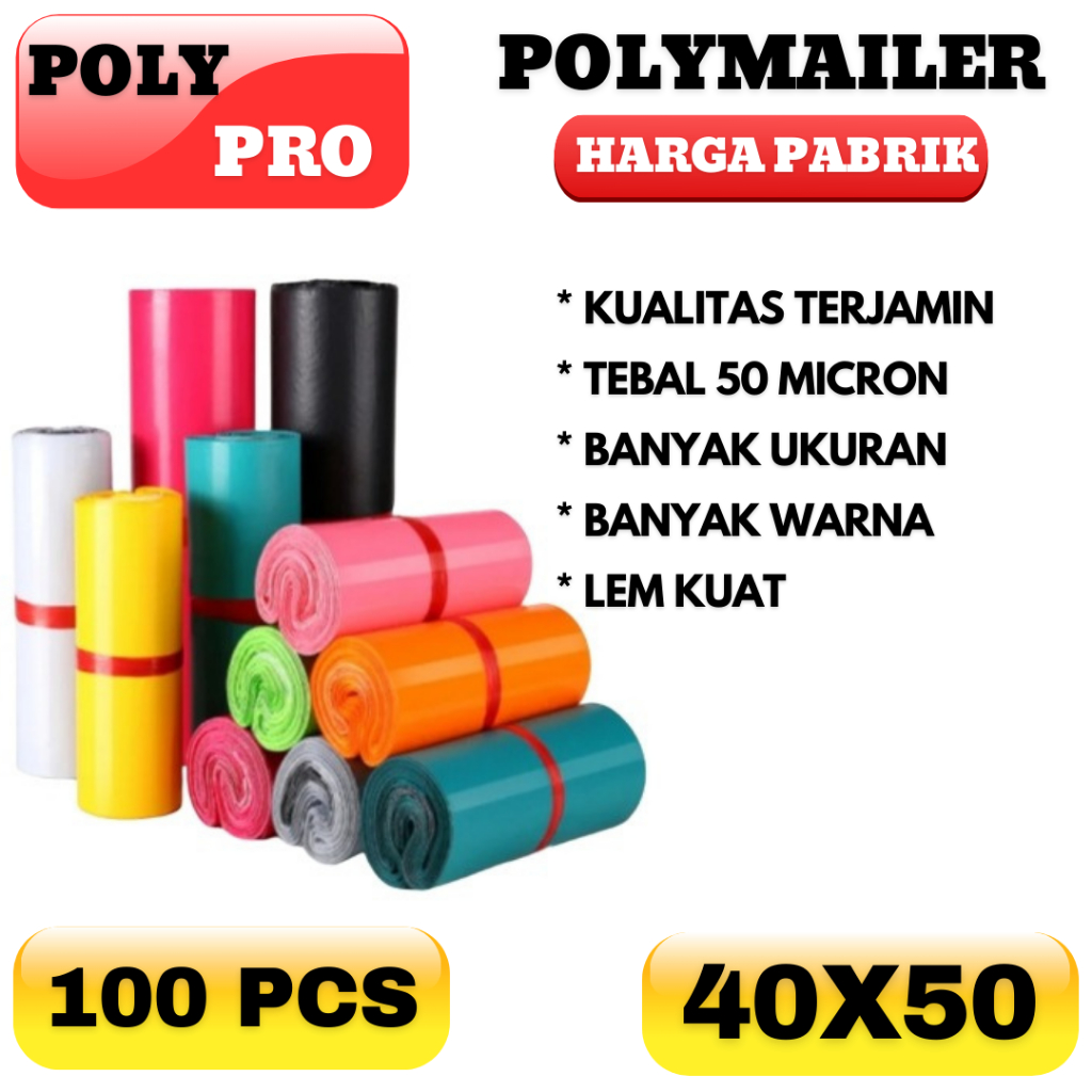 Jual Plastik Packing X Polymailer Warna Ldpe Glossy Isi Pcs