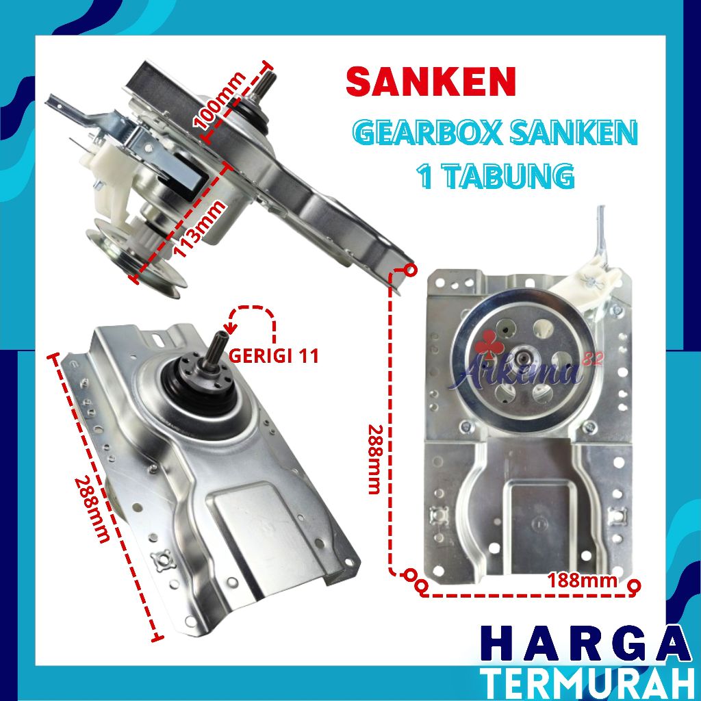 Jual GEAR BOX MESIN CUCI SANKEN ORIGINAL GEARBOX 1 TABUNG GIRBOX