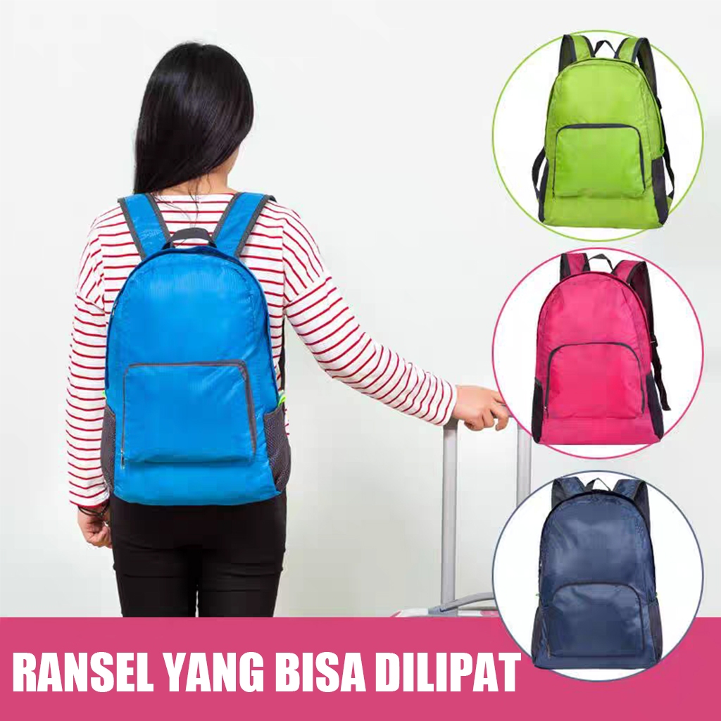 Jual Tas Ransel Punggung Travel Lipat Ringan Praktis Anti Air Foldable