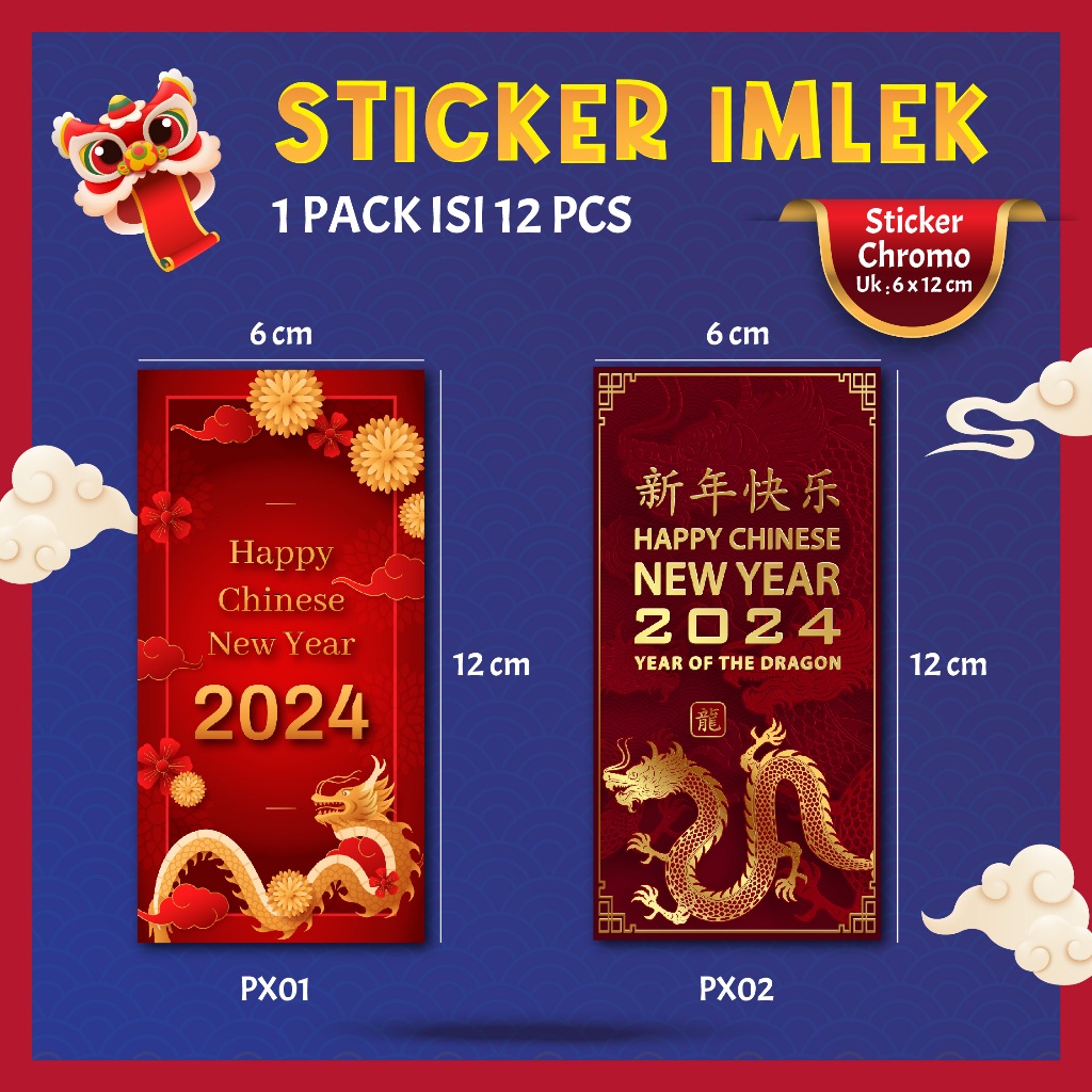 Jual Sticker Imlek Stiker Label Toples Kue Hampers Chinese New