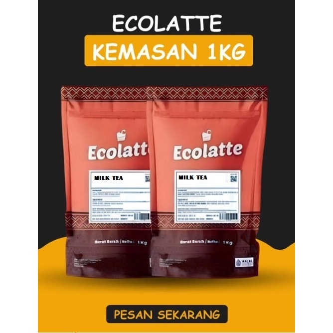 Jual ECOLATTE 1kg MILK TEA Rebranding Dari Bubuk Merk CHO LATTE