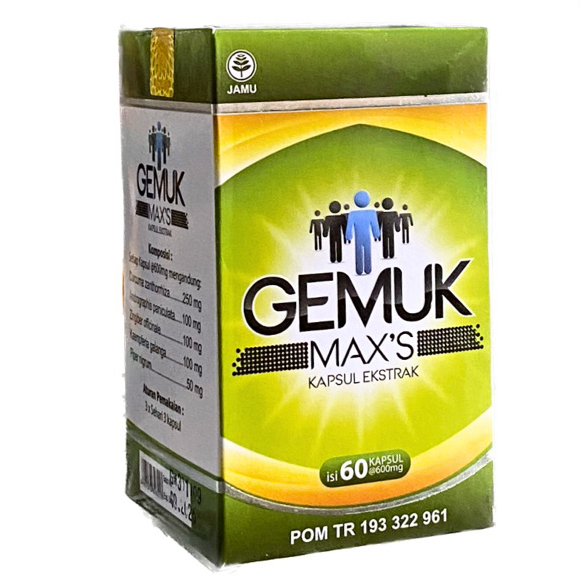 Jual GEMUK MAX S SUPLEMEN PENAMBAH BERAT BADAN 60 KAPSUL Shopee