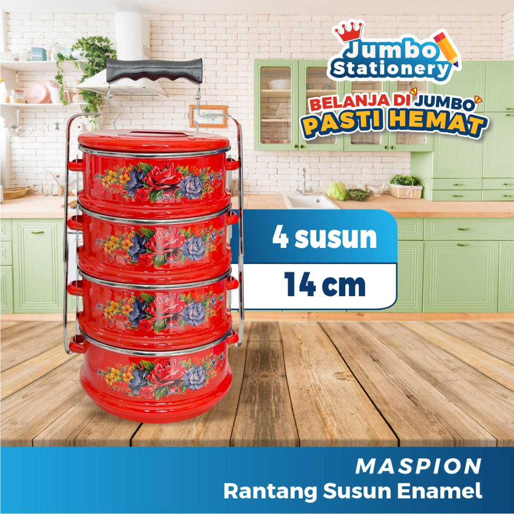 Jual Maspion Rantang Susun Kedaung Enamel Rantang Susun Cm Merah