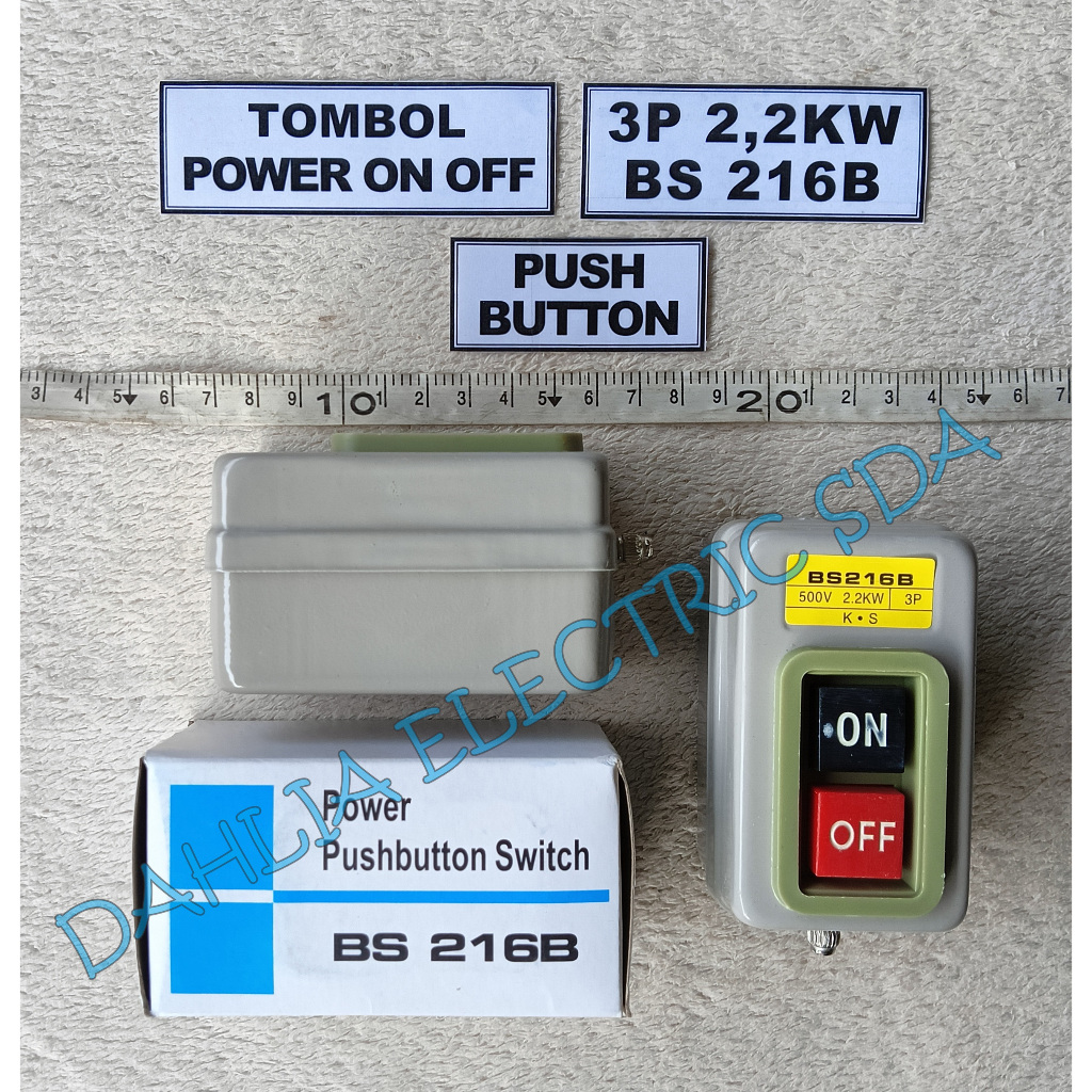 Jual TOMBOL POWER ON OFF PUSH BUTTON 3P 2 2KW BS 216B Shopee Indonesia