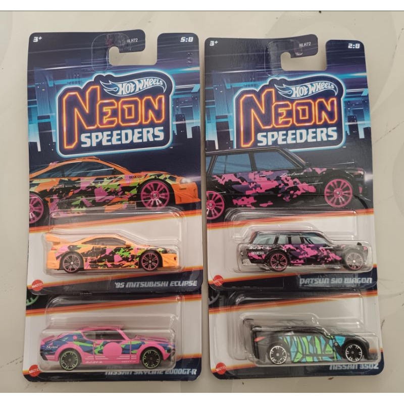Jual Hot Wheels Neon Speeders Wave 2 95 Mitsubishi Eclipse Datsun 510