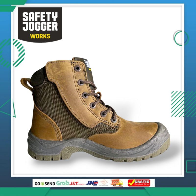 Jual Sepatu Safety Jogger Rush S3 Brown Model Resleting Original Shoes