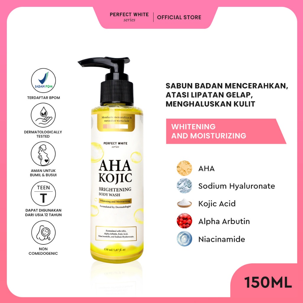 Jual Perfect White Aha Kojic X Whitening Body Wash Sabun Pemutih