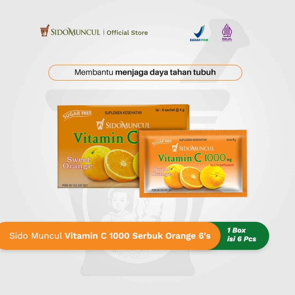 Jual Sido Muncul Vitamin C Serbuk Orange S Jaga Daya Tahan