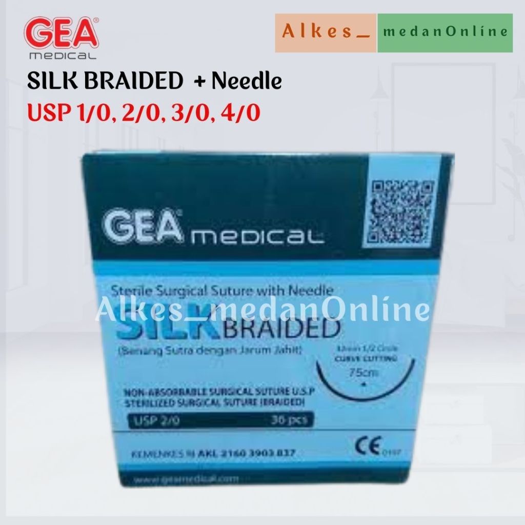 Jual SILK BRAIDED USP GEA Hanya Benang Steril Surgical Suture SILK