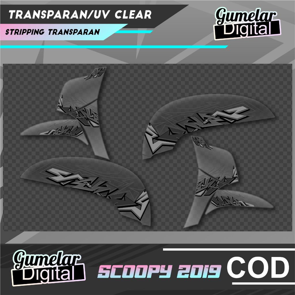 Jual Stripping Transparan Uv Clear Simpel Honda Scoopy Hiphop