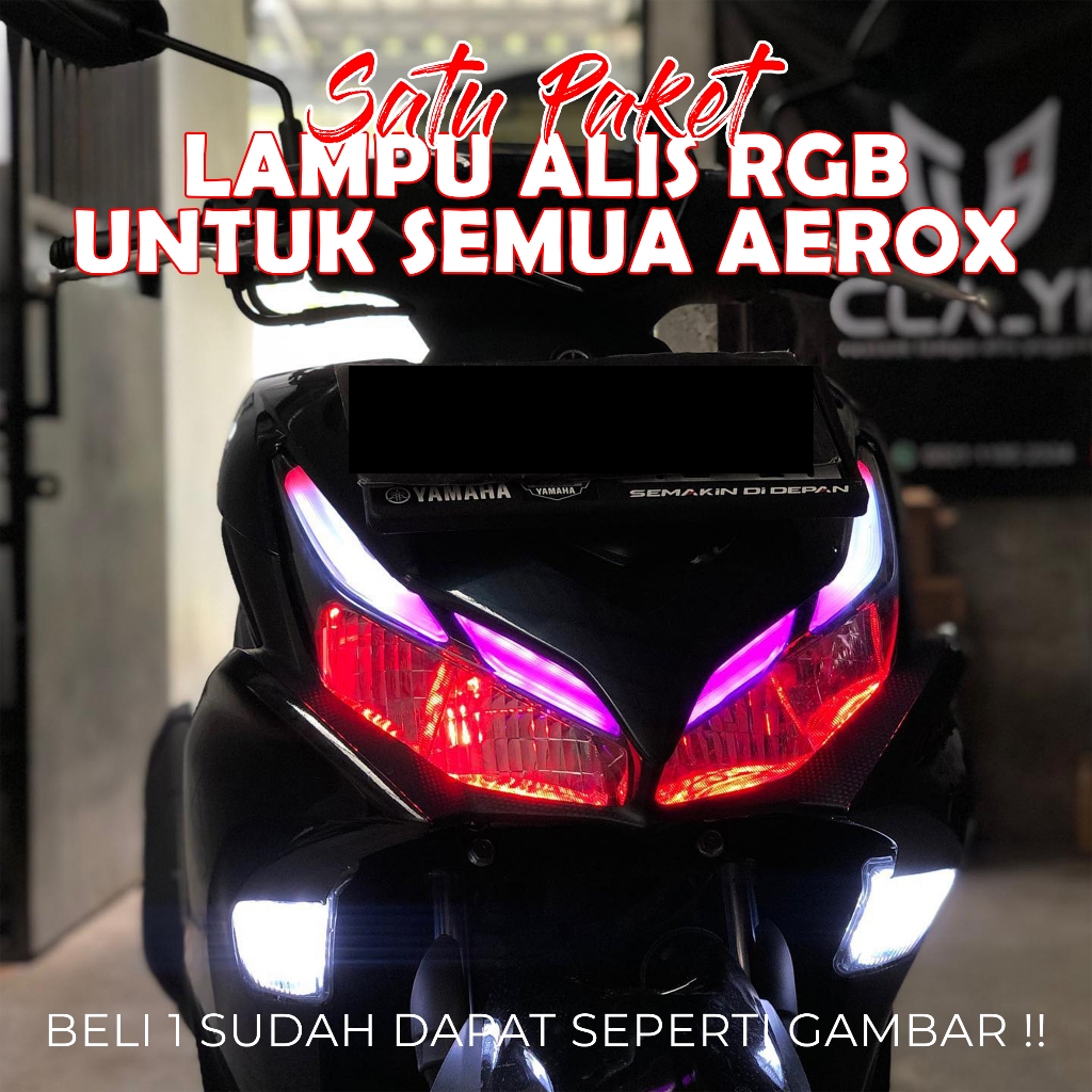 Jual Satu Paket Lampu Alis Running Rgb Untuk Aerox Bonus Demon Eye