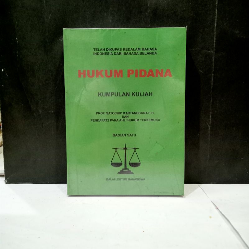 Jual Buku Hukum Pidana Bagian Satu Prof Satochid Kartanegara S H