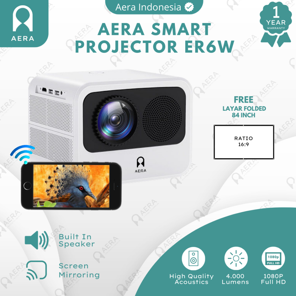 Jual Aera Smart Projector Tv Digital Android Er W Lumens Screen