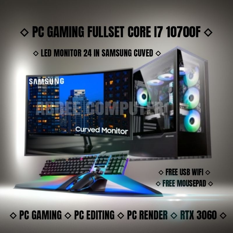 Jual PC GAMING CORE I7 10700F RAM 16 GB NVME 256 GB VGA 12 GB RTX 3060