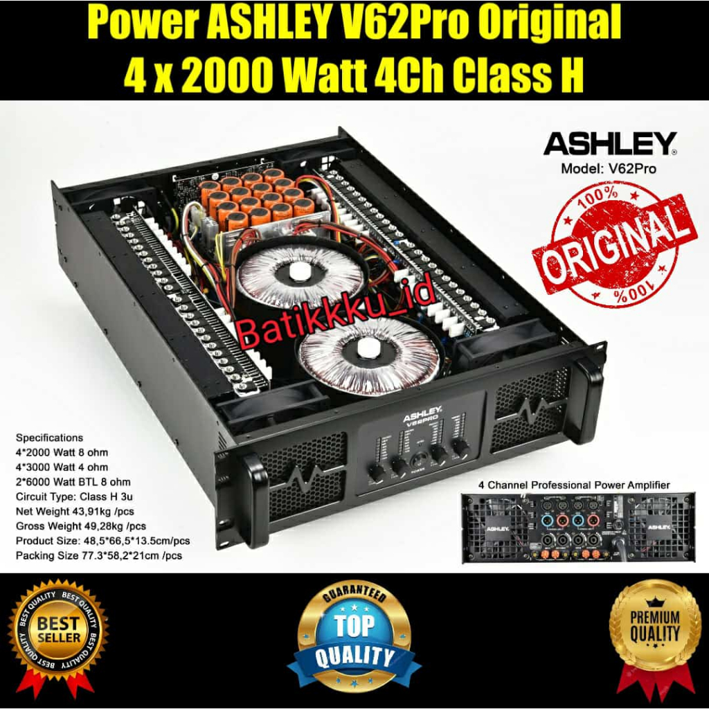 Jual Power ASHLEY V62PRO V 62 PRO V62 PRO ORIGINAL Double Trafo 4 X