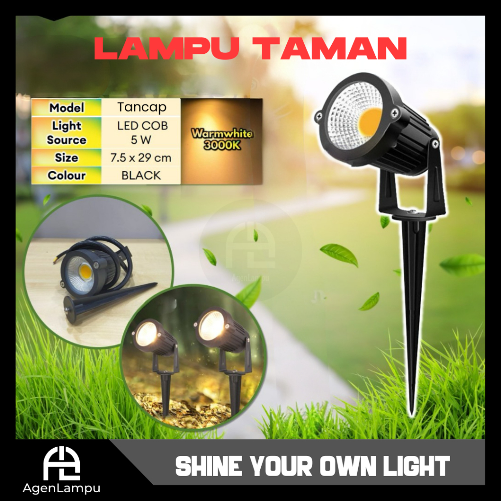 Jual LAMPU TAMAN LED HALAMAN LAMPU SPOTLIGHT 5W COB TERAS OUTDOOR TAMAN