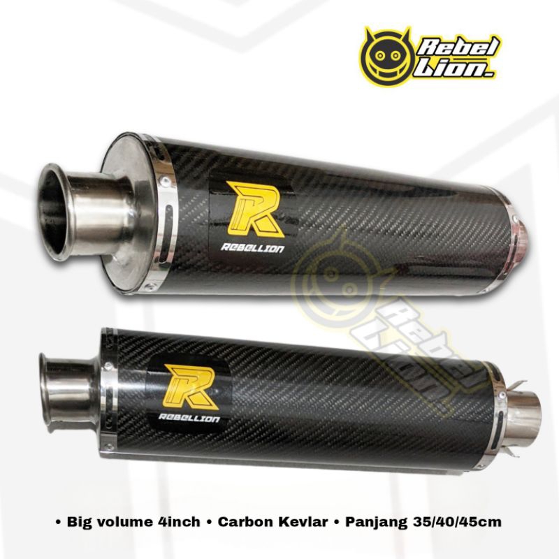 Jual Silincer Knalpot Bass Adem Carbon Kevlar Original Rebellion Inlet