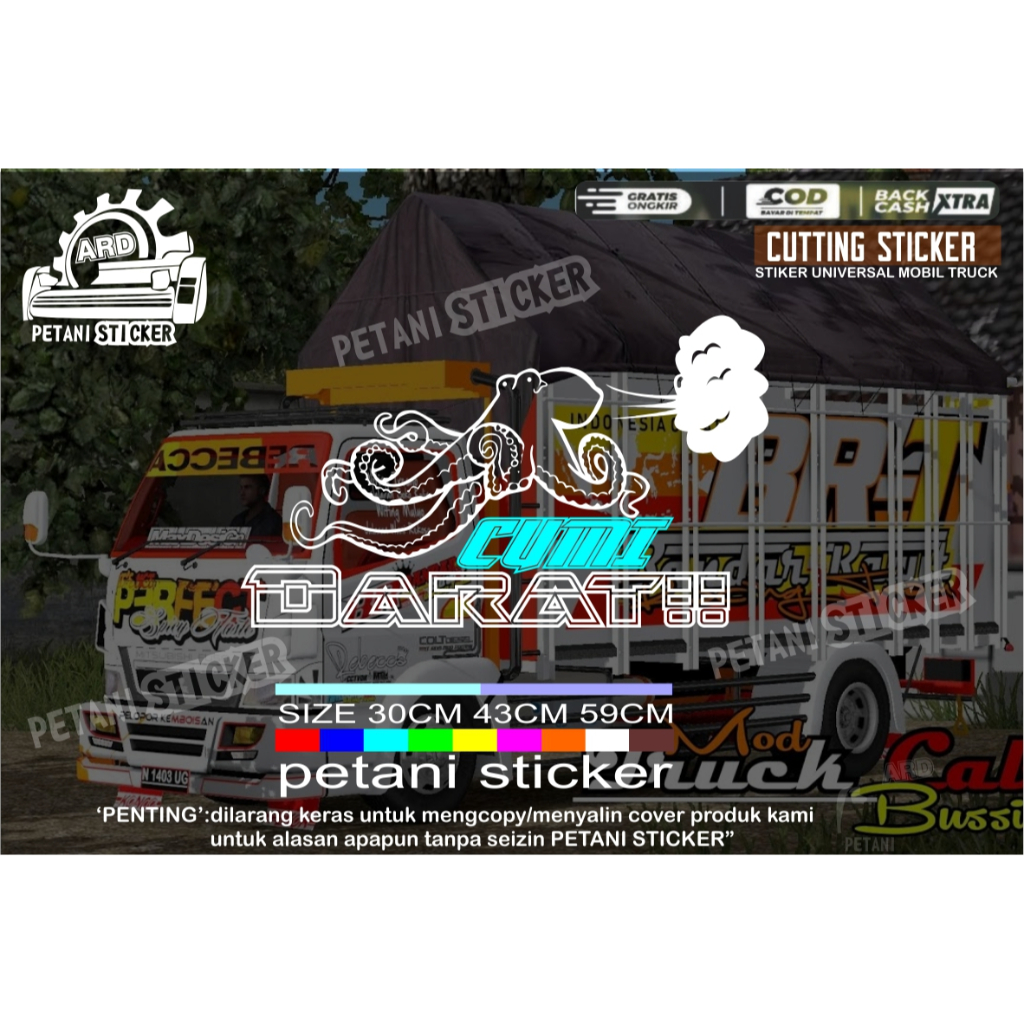 Jual Stiker Motor Mobil Kaca Truck Pick Upp Cumi Darat Viral Cutting