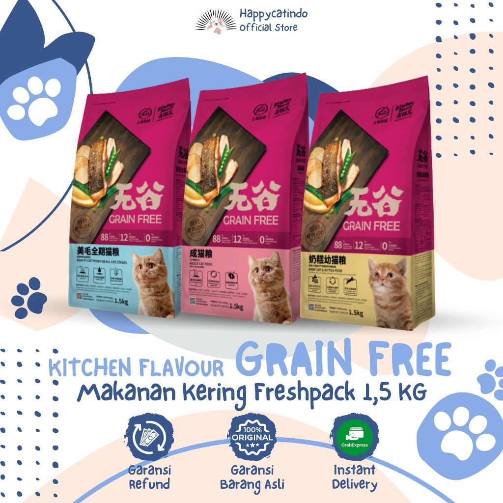 Jual Makanan Kering Dry Cat Food Kitchen Flavor Grainfree Kg