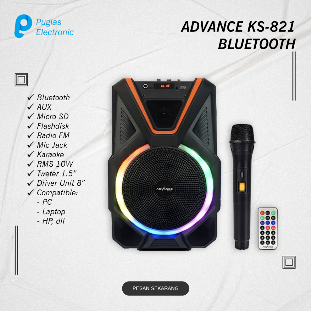 Jual Speaker Bluetooth Aktif Advance KS 821 Karaoke PC Komputer Laptop