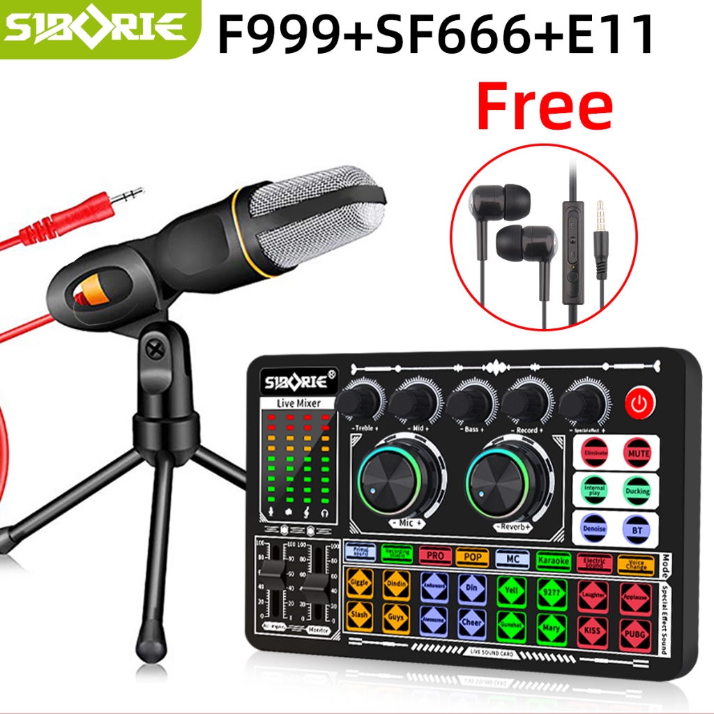 Jual Siborie F999 Soundcard SF666 Mic Paket Lengkap Full SET 100