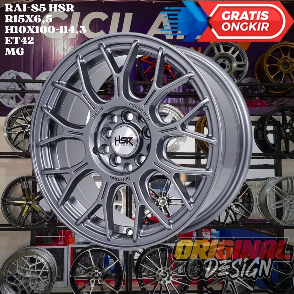 Jual Velg Mobil Ring 15 HSR RAI S5 R15 BISA UNTUK SIENTA NEW XENIA APV