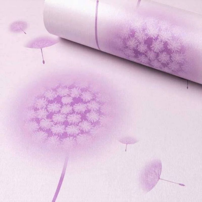 Jual Wallpaper Dinding Bunga Dandelion Ungu Mewah Elegan Premium