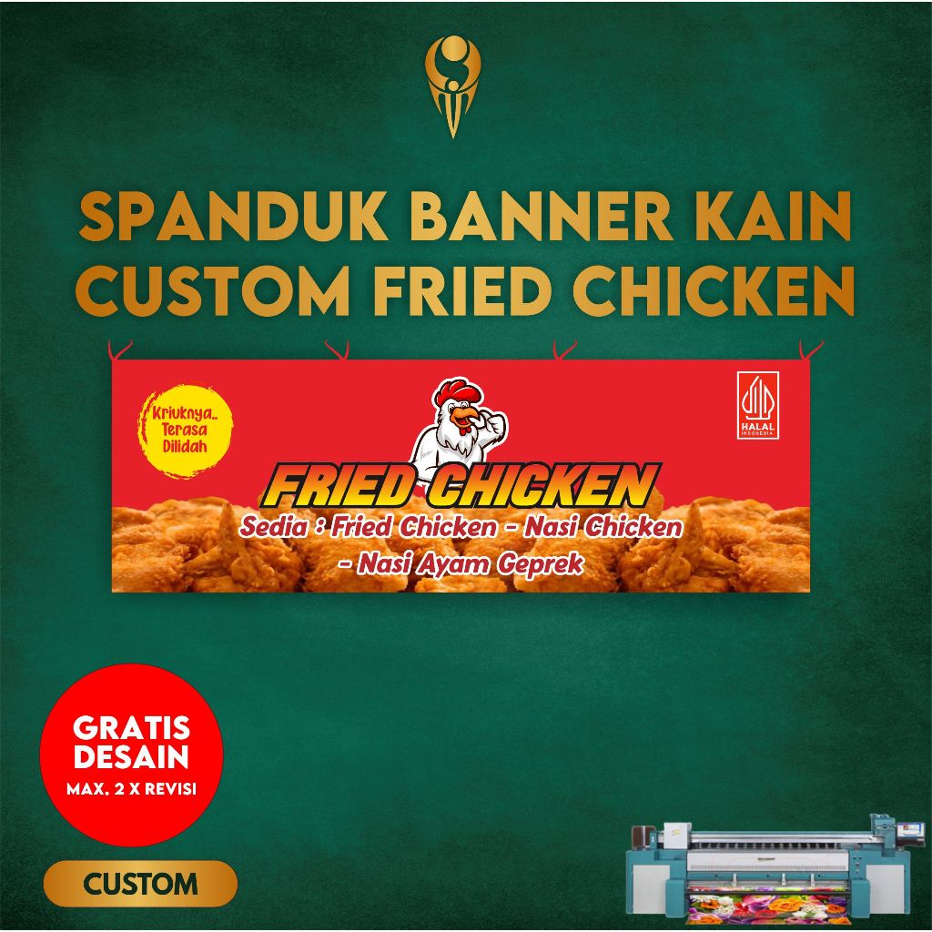 Jual Spanduk Banner Kain Custom Fried Chicken Soldimpro Shopee