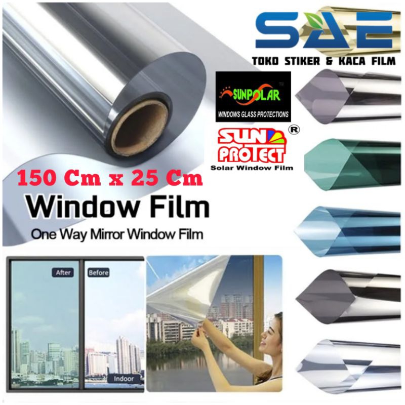 Jual Kaca Film One Way Cermin Mirror Silver Hijau Biru Gold Hitam