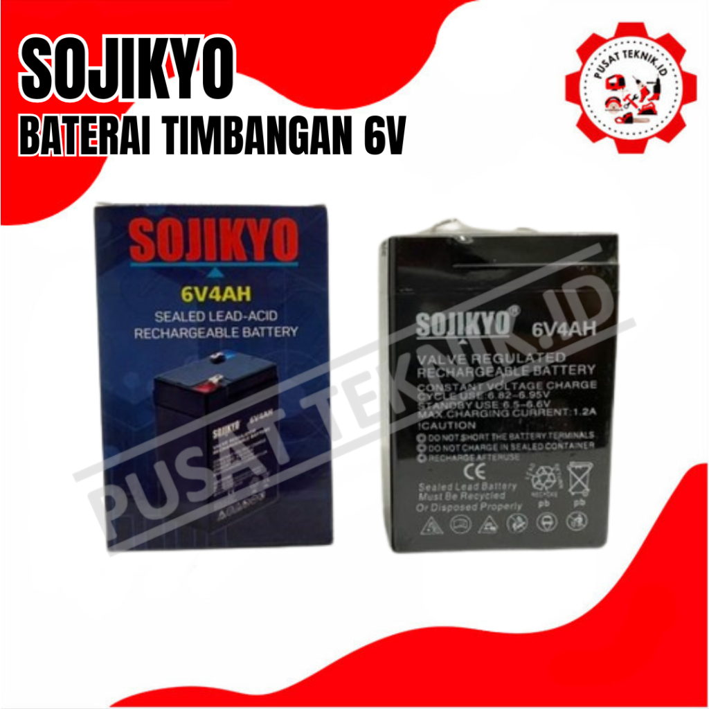 Jual SOJIKYO BATERAI TIMBANGAN DIGITAL AKI 6 V 4 Ah ACCU KERING BATRE