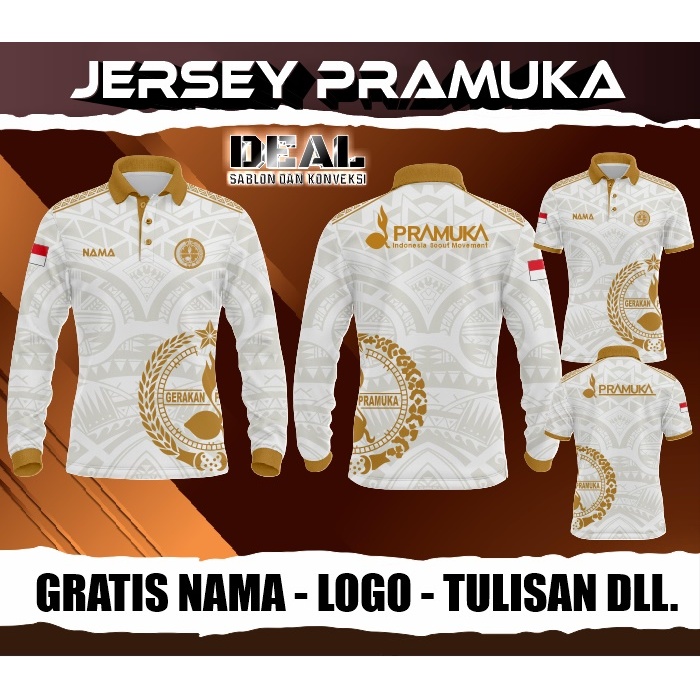 Jual Jersey Pramuka Berkerah Kaos Pramuka Printing Custom Gratis Nama