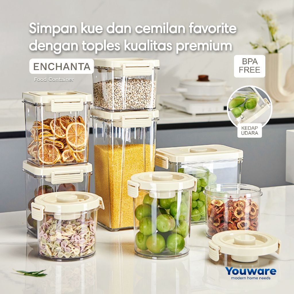 Jual Youware Enchanta Elenora Toples Penyimpanan Snack Kedap Udara