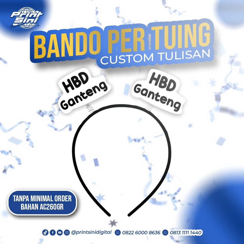 Jual Custom Bando Per Tuing Tulisan Wisuda Birthday Bridal Baby Shower