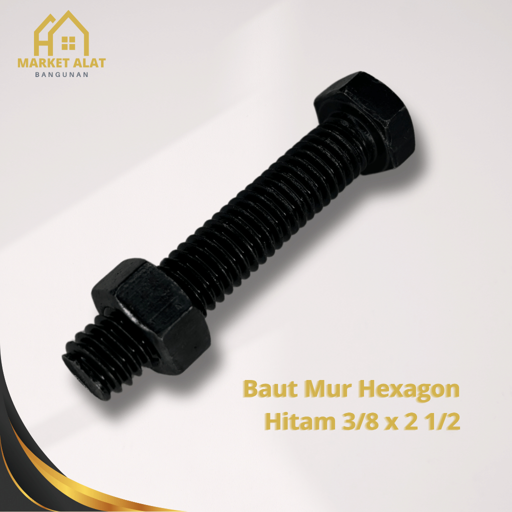 Jual Baut Mur Hexagon X Unc Baja Hitam Kunci Full Set